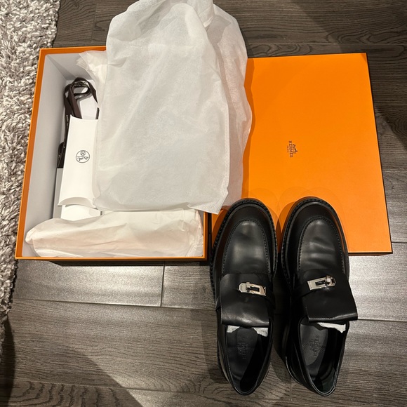 Hermes Kelly Chunky Loafers in Black Size 37 - Picture 1 of 10